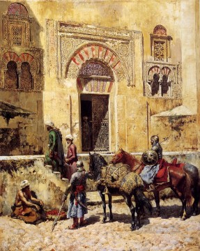 エドウィン・ロード・ウィークス Painting - モスクに入る ペルシア人 エジプト人 インド人 エドウィン・ロード・ウィーク